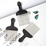 Black Metal Hair Comb Men's Hairdressing Combs Barbershop Hair Dye Brush African Pick Afro Hairbrush Hair Salon Styling Tools