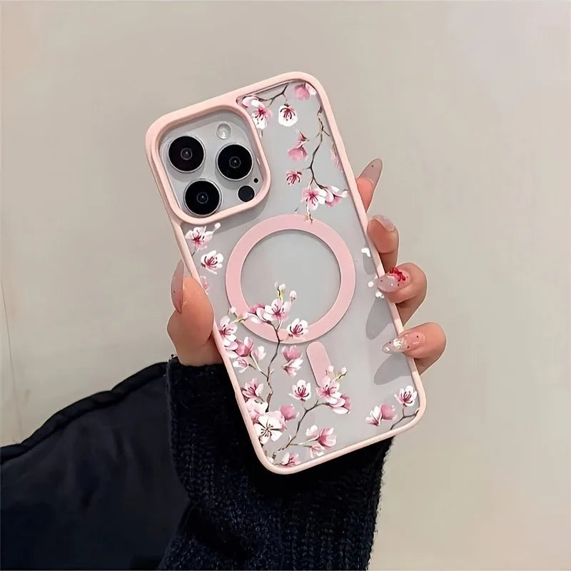 Elegant floral magnetic phone case for iPhone 12–18 Pro Max by HSF Marketplace