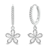 Hypoallergenic CZ zircon hoop earrings in 925 sterling silver by HSF Marketplace