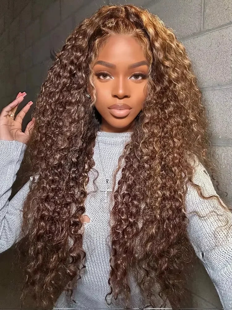 Highlight Curly Lace Front Human Hair Wig 13x4 Vietnamese Honey Blonde Deep Wave Hd Lace Wig 13x6 Human Hair Raw Virgin Hair