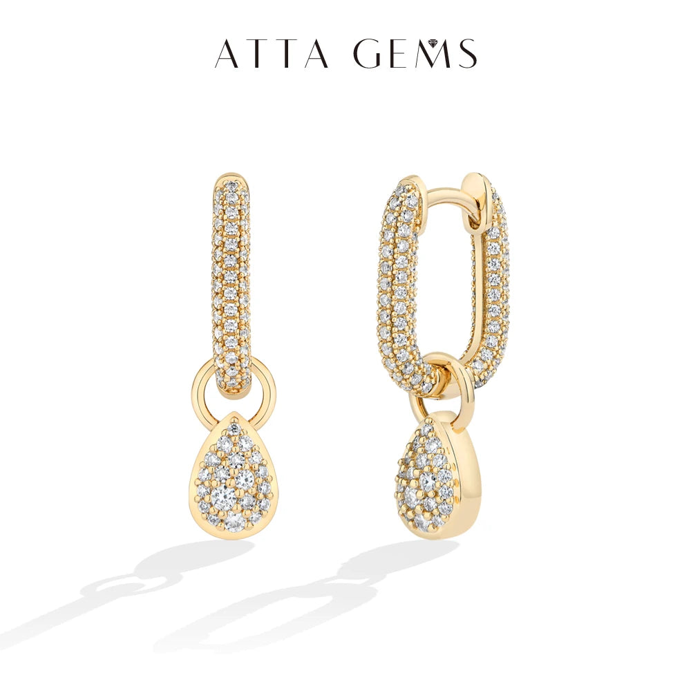 2026 full synthetic moissanite water drop pendant hoop earrings for women by HSF Marketplace