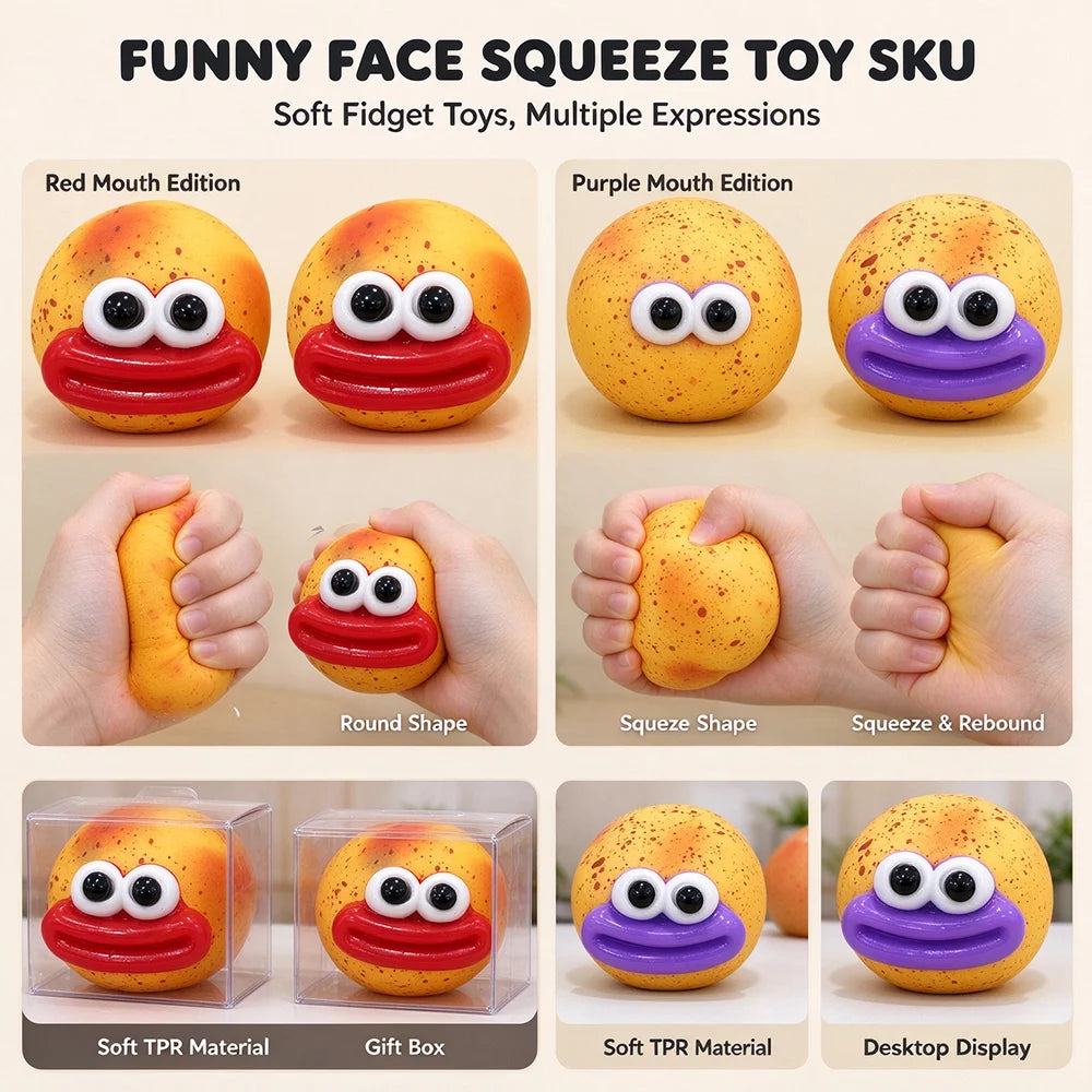 Creative potato expression pinch toy for stress relief and fidgeting, HSF Marketplace sensory toy