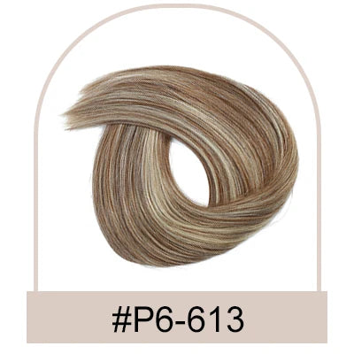 HSF Marketplace straight clip-in ponytail human hair extension with wrap-around tail, natural finish