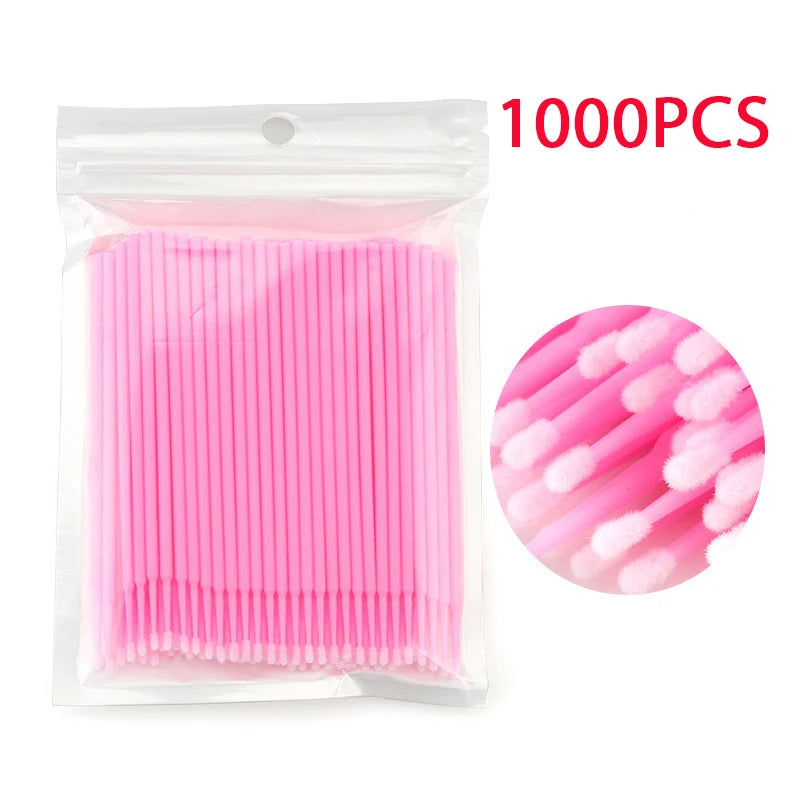 Set of 500/1000 micro brushes for eyelash extension application and removal, crystal tip, HSF Marketplace false eyelash tools.