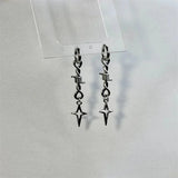 Classic star earrings, chunky dangly hypoallergenic grunge jewelry with a y2k goth punk aesthetic