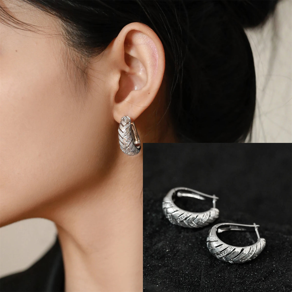 925 Sterling Silver Bow Knot Ear Clip for Women - Sweet Jewelry Gift