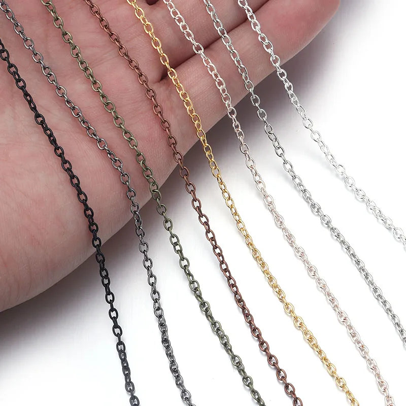 Gold and silver plated necklace chain for jewelry making, 5–10 yards in length
