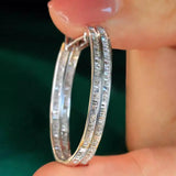 Silver hoop earrings with CZ accents for women, featuring an elegant, versatile design by HSF Marketplace