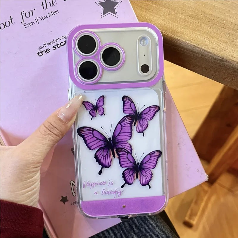 Luminous purple butterfly phone case for iPhone models by HSF Marketplace