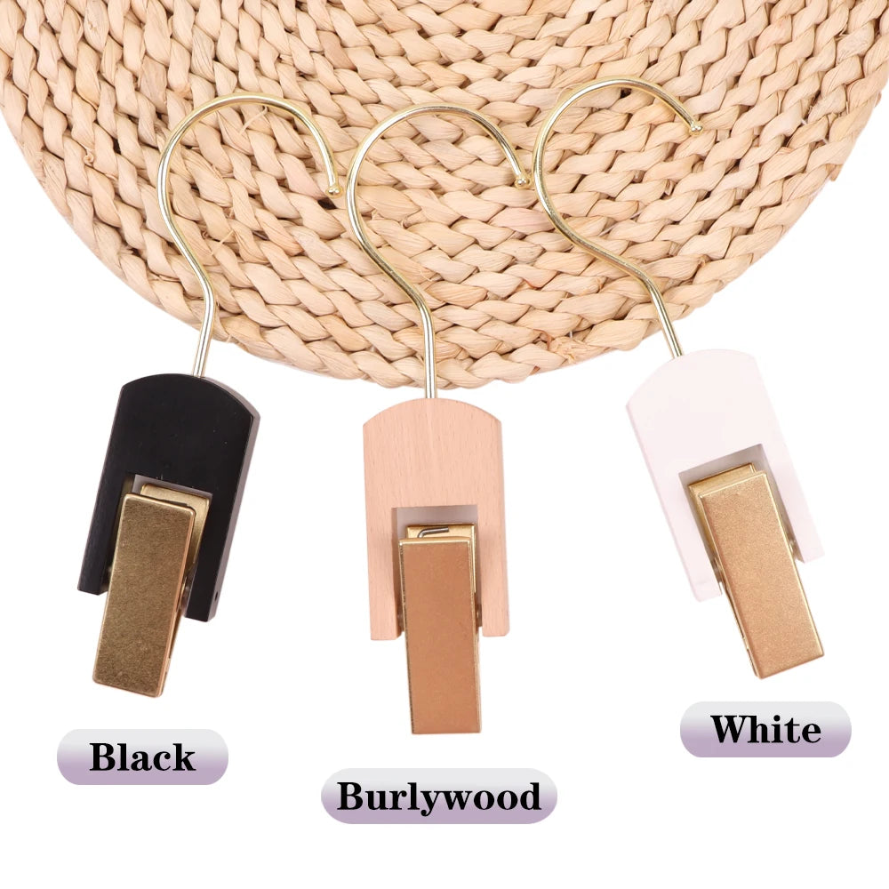 Plussign Wooden Double-Sided Hanger With Swivel Hook For Hairpieces Ponytail Bundles Holder Hanger For Wig Carrier Wig Holder