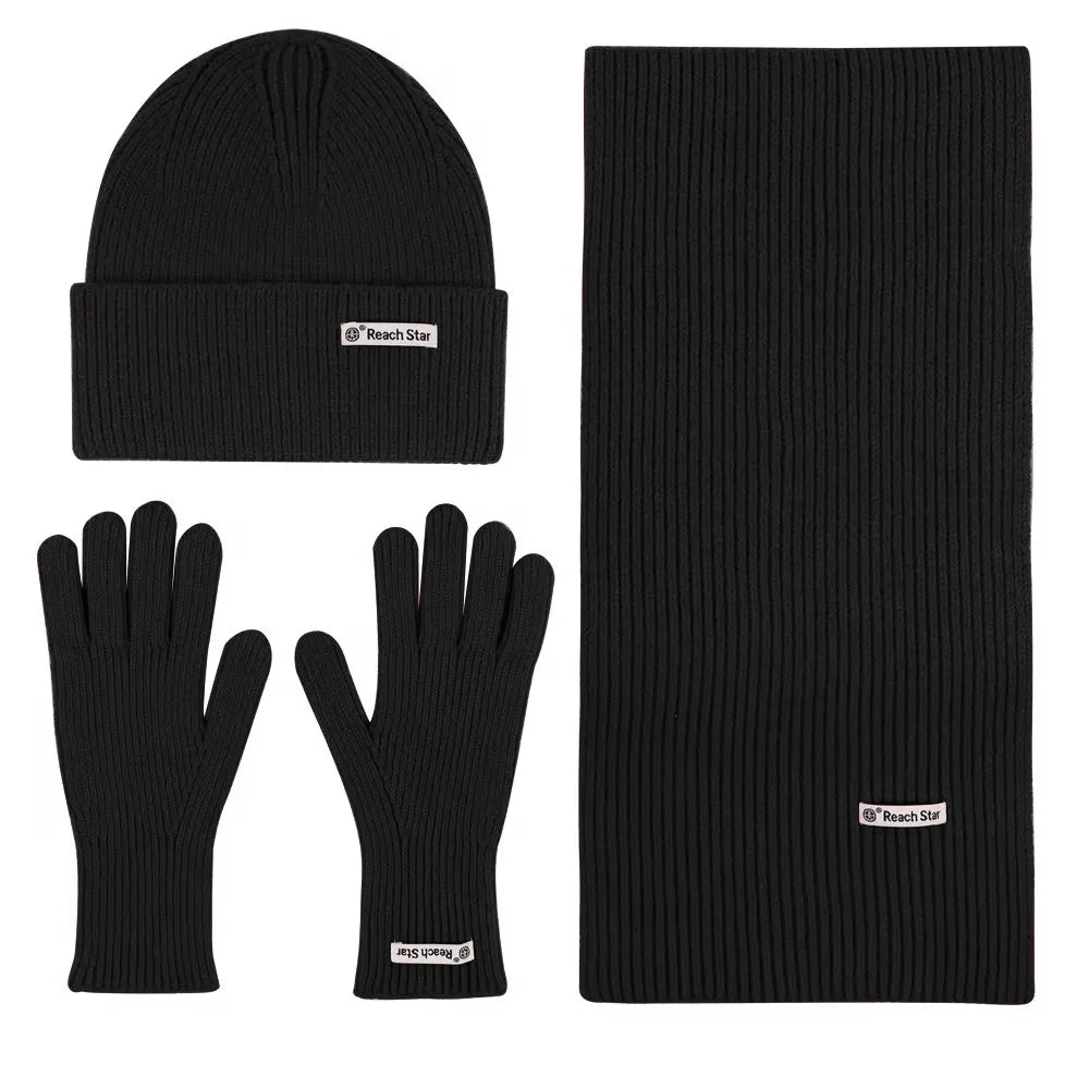 HSF Marketplace winter knit set with scarf, hat, and gloves for men and women