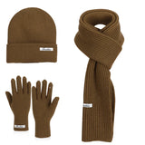 Winter knitted beanie, scarf, and touch screen gloves set by HSF Marketplace