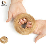 Brazilian human hair bun ponytail hairpiece for women, scrunchie updo donut chignon extension