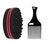 Sponge hair brush and comb set, hair styling set with curling comb and curling sponge, suitable for all hair types
