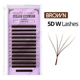 Arison 3D-6D W-Shape false eyelash extensions for creating volume fans, displayed in a lash tray