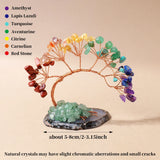 1pc Natural Crystal Lucky Tree Copper Wire Winding Amethyst Gravel With Agate Slice Base Home Decoration Money Trees