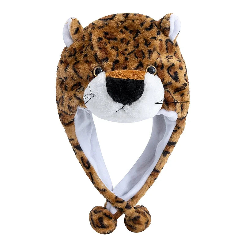Women's HSF Marketplace 3D animal style plush winter hat, funny decorative couple cap with mischievous design