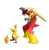 3-piece Torchic, Combusken, and Blaziken anime PVC figure evolutionary group statue set