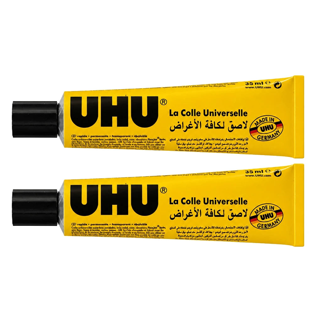 UHU 35ml All Purpose Glue Wig Install Adhesive Clear Strong Bond Lace Wig Toupee Hair Extension Fix Glue Cosplay Wig Styling