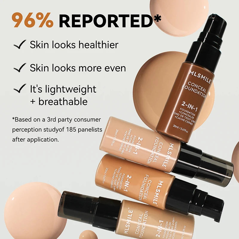 Oil-control matte BB cream foundation, waterproof liquid full-coverage concealer makeup by HSF Marketplace
