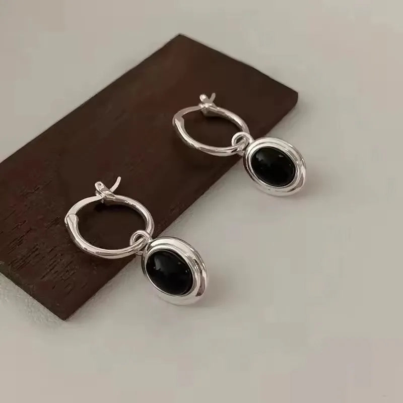 925 sterling silver jade drop earrings for women, elegant dangling jewelry design