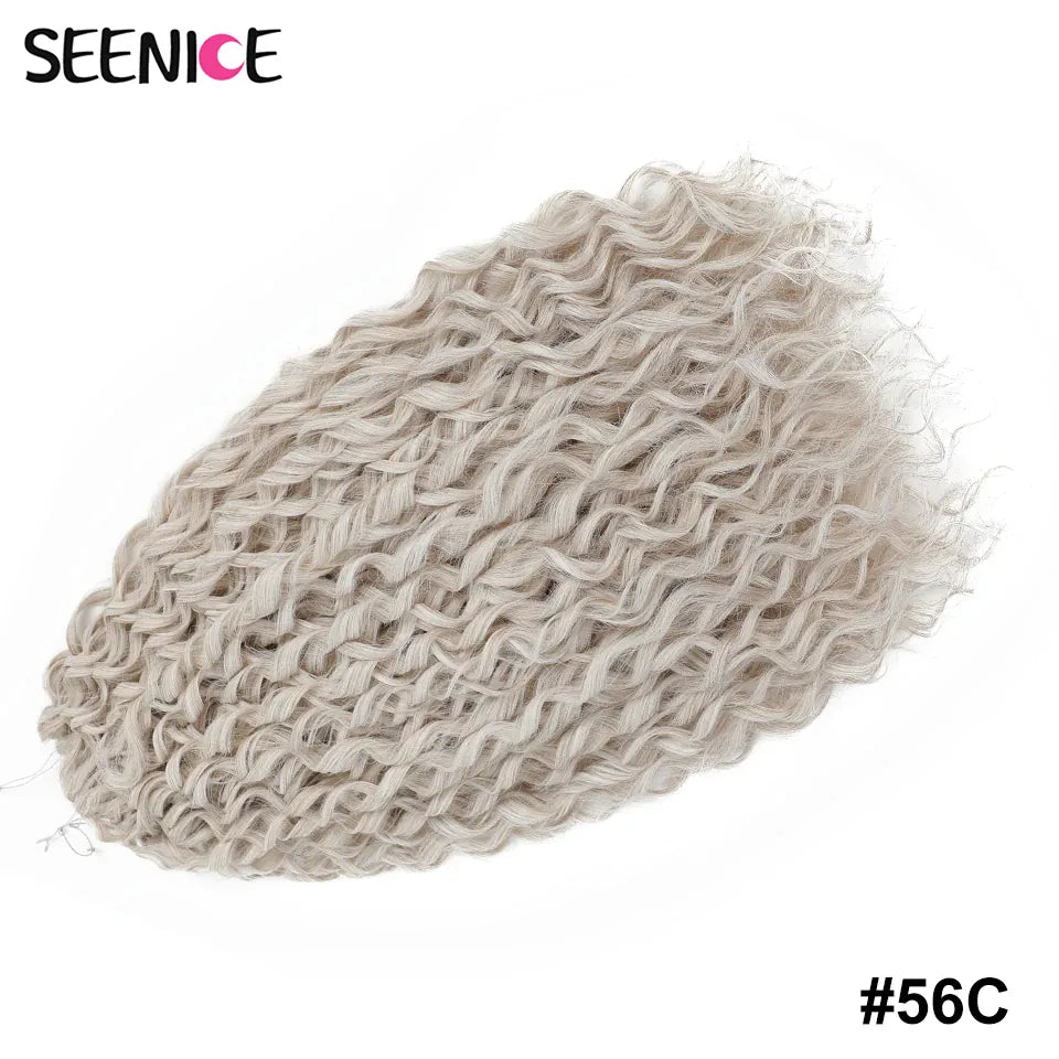 Jessica Synthetic Hair Deep Wave Twist Crochet Hair Braid Afro Curl Ombre Blonde Pink Deep Wavy Braiding Hair Extension ForWomen