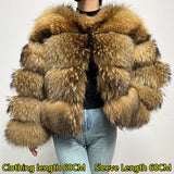 Women's luxury thick real raccoon fur coat in a plus-size design by HSF Marketplace