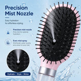 HSF detangling spray hair brush with refillable water tank for hair styling