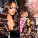Body Wave Chocolate Brown Wig Human Hair Lace Front Wig Brown Wigs Glueless Human Hair 13x6 13X4 Hd Lace Frontal Wigs For Women