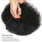 HSF Marketplace Afro kinky curly human hair drawstring ponytail extension with clip-in attachment