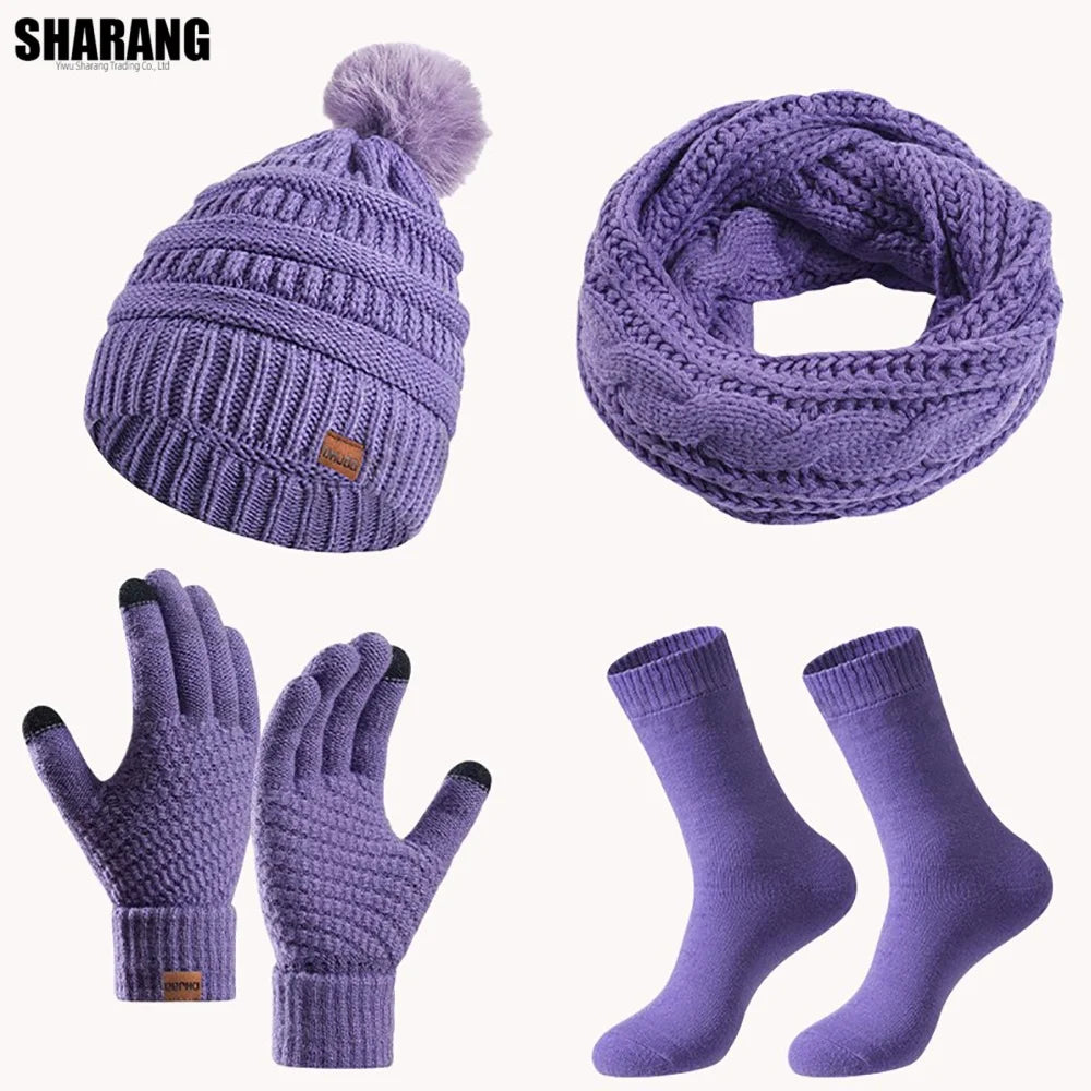 Warm winter hat, scarf and gloves set for women and girls by HSF Marketplace