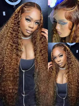 Highlight Curly Lace Front Human Hair Wig 13x4 Vietnamese Honey Blonde Deep Wave Hd Lace Wig 13x6 Human Hair Raw Virgin Hair