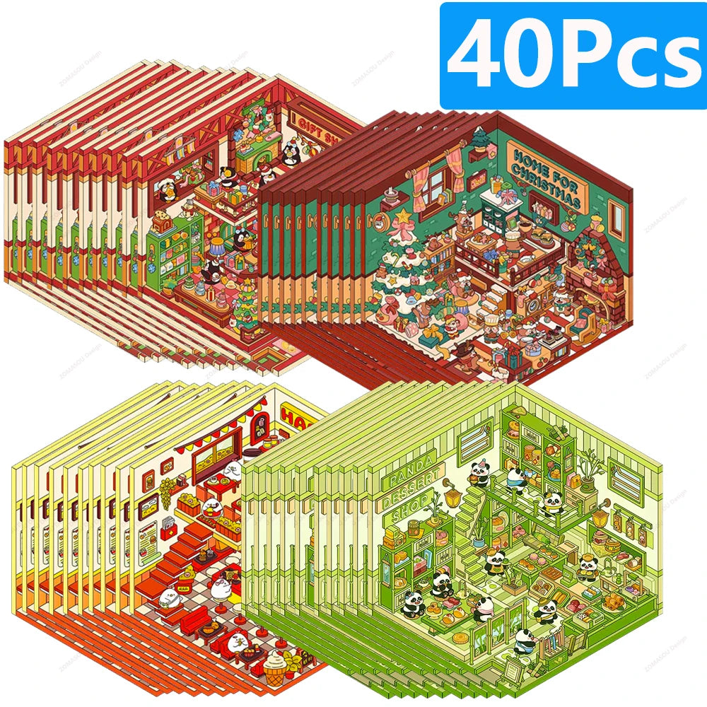 3D landscaping stickers for miniature scenes by HSF Marketplace, featuring detailed greenery and outdoor elements