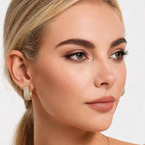 Elegant zirconia round huggie hoop earrings for women by HSF Marketplace