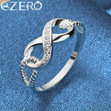 ALIZERO 925 Sterling Silver Zircon 8-Shape Ring for Women Wedding Rings Engagement Band Eternal Manifesto Jewelry Couple Gift