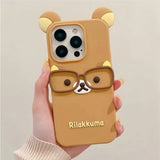 Rilakkuma bear soft silicone iPhone 17 Pro Max case in a cute character design