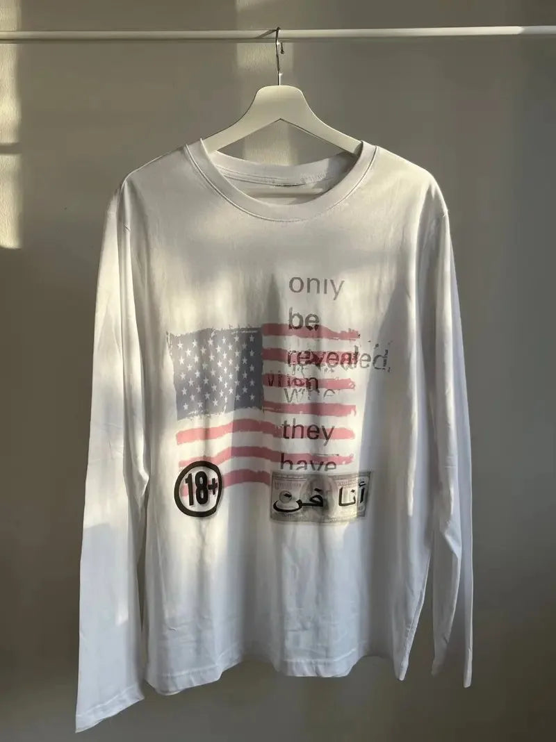 Women's white long sleeve T-shirt by HSF Marketplace for versatile daily wear