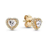 925 sterling silver herbarium cluster heart halo stud earrings for women, sparkling wedding jewelry