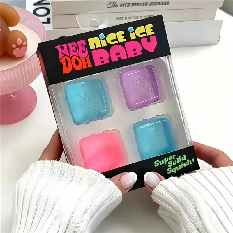 NEEDOH Mini 4-pack Set Nice Cube Stress Relief Squishy Cube Anti-Anxiety Squeeze Object Fidget Toy Holiday Gifts Set New 2026
