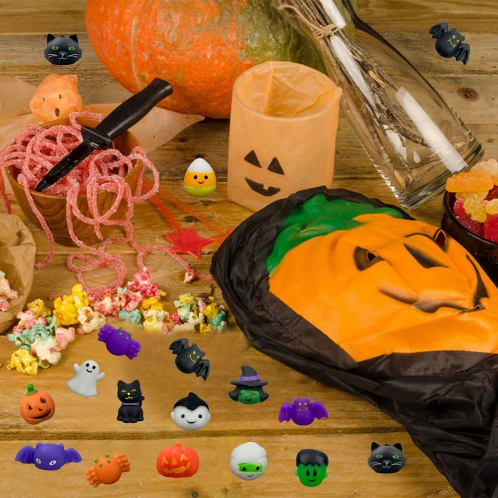 Halloween Mini Mochi Squishy Toys – Cute Spooky Characters, Stress Relief Sensory Fidget Toys