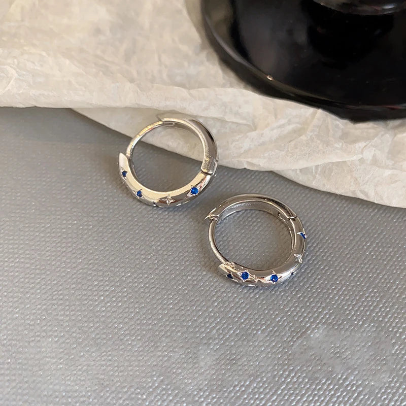 2026 metal four-star hoop earrings with zircon geometric circle design for women, HSF Marketplace jewelry