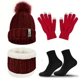 Warm winter beanie hat, gloves and scarf set for men and women by HSF Marketplace