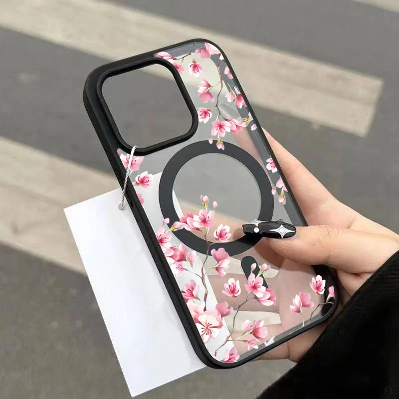 Elegant floral magnetic phone case for iPhone 12–18 Pro Max by HSF Marketplace