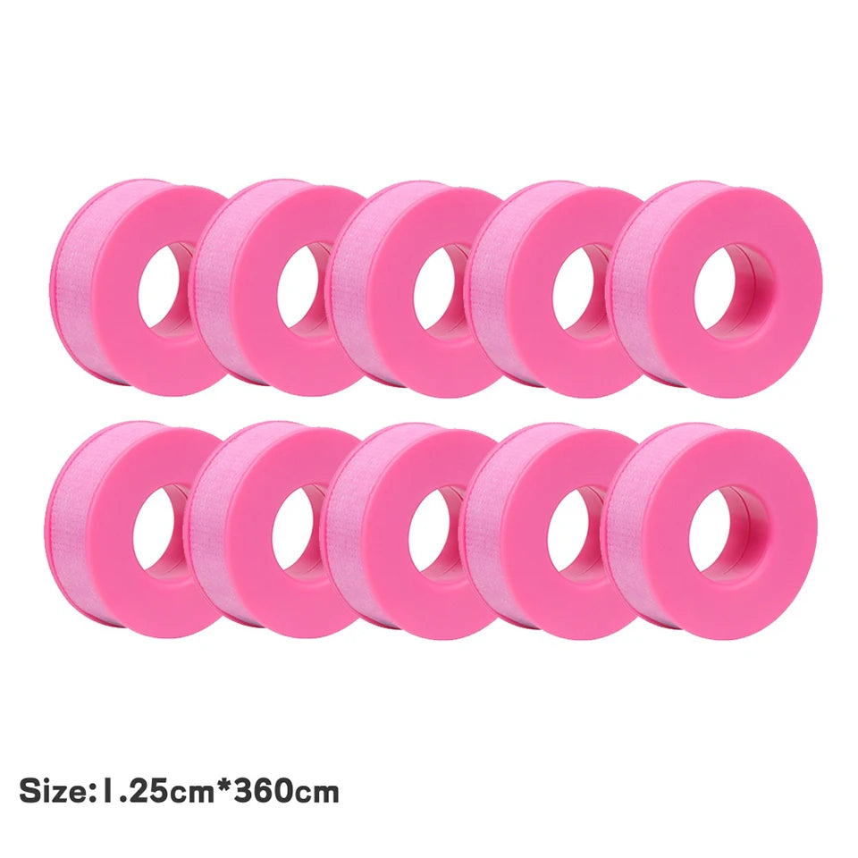 False eyelashes with breathable silicone gel eyelash tape from HSF Marketplace, featuring sensitive, resistant microporous eyelash extension tape.
