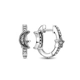 925 silver butterfly square heart-shaped earrings for women, delicate European-style jewelry gift