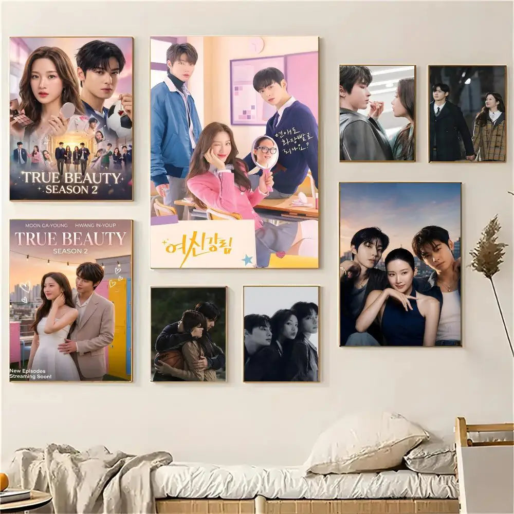 True Beauty Korean drama poster wall art for home decor, featuring K-culture-inspired design