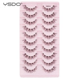 YSDO Natural Mink Eyelashes 3/6/10 Pairs Wispy Faux 3D Mink Lashes Short Fluffy Half False Eyelash Makeup Tools Cat Eye Lashes