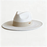 Women's wide brim suede fedora hat by HSF Marketplace in classic autumn and winter style