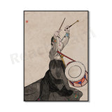Korean Hanbok canvas poster by HSF Marketplace for Asian home decor, featuring traditional Korean attire