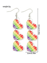 1pair Joyful Celebration Acrylic Rainbow Colors Drop Earrings for Women LGBT Lover Party Pride Month Jewelry Accessories